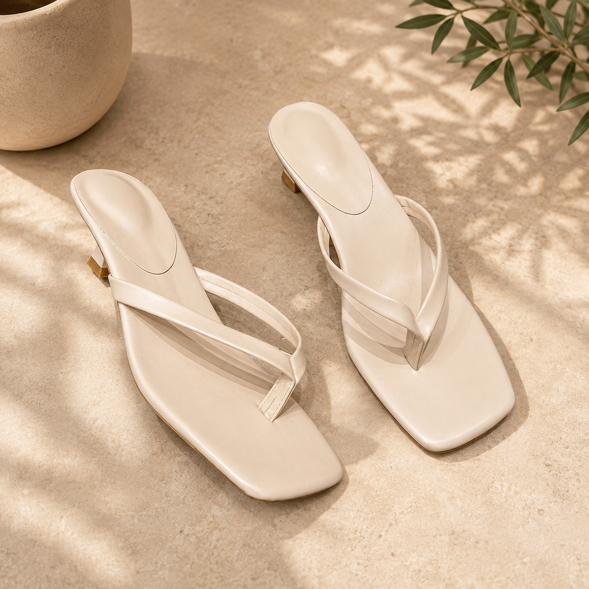 SANDALIAS DE TACÓN BAJO "SOL"