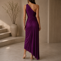 VESTIDO PLISIADO DE UN SOLO HOMBRO
