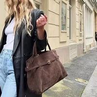Bolso tote vintage marrón para mujer