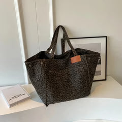 BOLSO DE LONA CON ESTAMPADO DE LEOPARDO RETRO