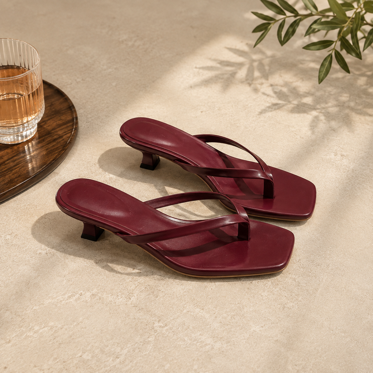 SANDALIAS DE TACÓN BAJO "SOL"