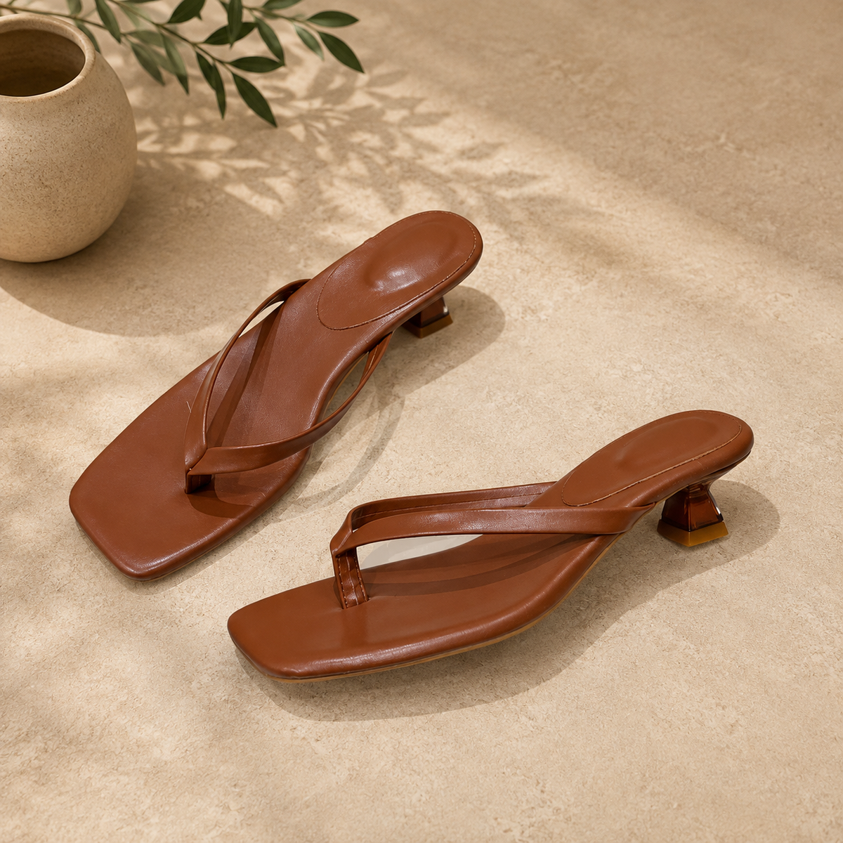 SANDALIAS DE TACÓN BAJO "SOL"