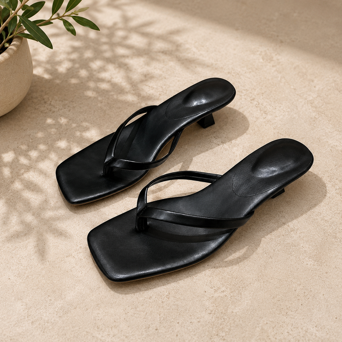 SANDALIAS DE TACÓN BAJO "SOL"