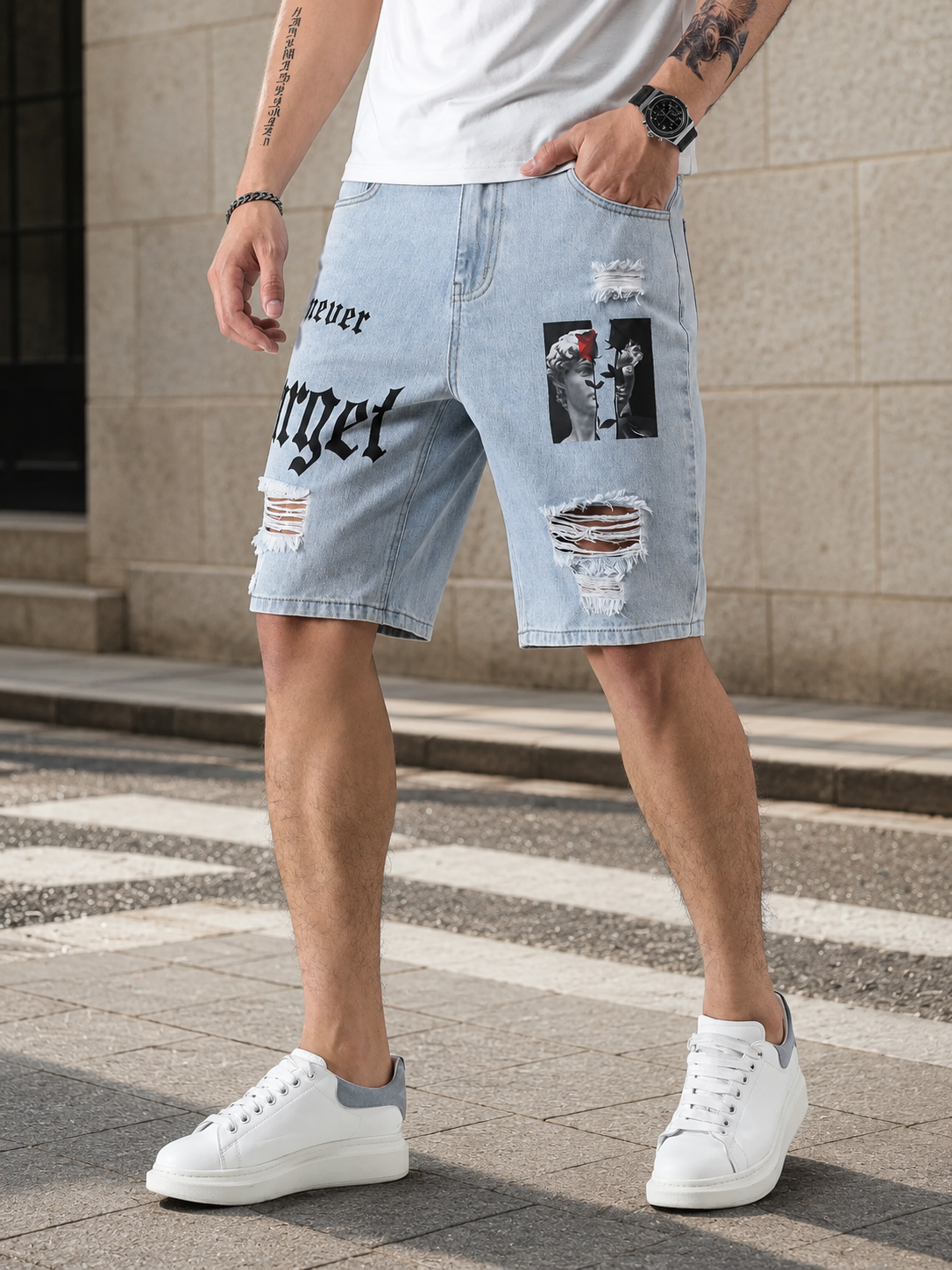 DENIM SHORTS